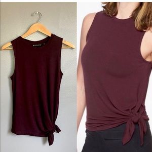 🚫SOLD| Athleta Cloudlight Side Tie Sleeveless Tank Top Maroon Size Small